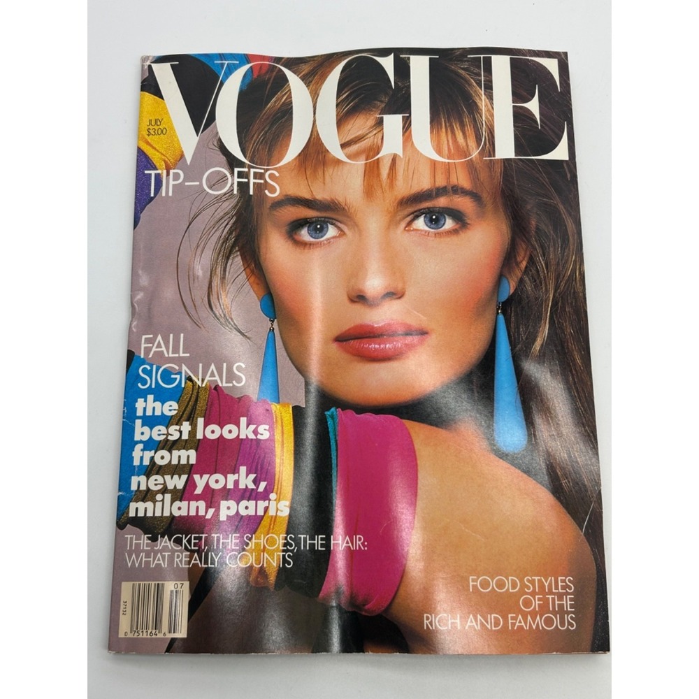 VTG Glamour Magazine: July 1987 - Paulina Porizkova Cover No‎ Label / Newsstand